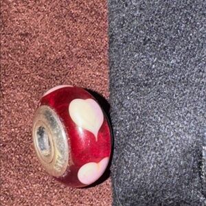 Pandora Red Murano Glass Charm w/ Hearts 🐈‍⬛